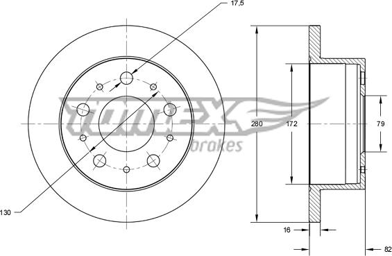 TOMEX brakes TX 72-35 - Гальмівний диск autocars.com.ua