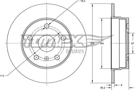 TOMEX brakes TX 72-43 - Гальмівний диск autocars.com.ua