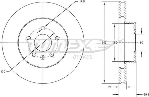 TOMEX brakes TX 72-46 - Гальмівний диск autocars.com.ua