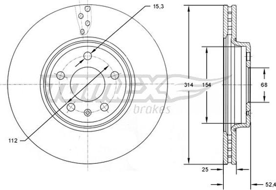 TOMEX brakes TX 72-48 - Гальмівний диск autocars.com.ua