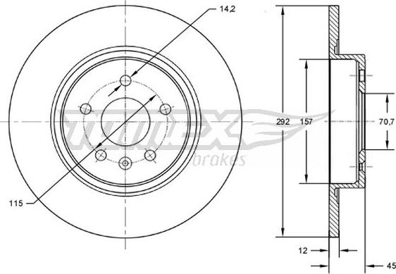 TOMEX brakes TX 72-59 - Гальмівний диск autocars.com.ua