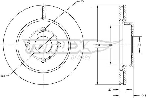 TOMEX brakes TX 72-66 - Гальмівний диск autocars.com.ua