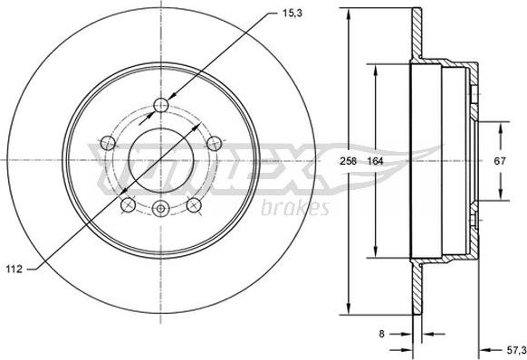 TOMEX brakes TX 72-68 - Гальмівний диск autocars.com.ua