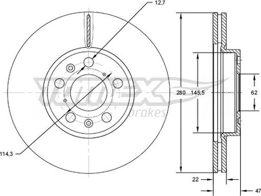 TOMEX brakes TX 72-73 - Гальмівний диск autocars.com.ua