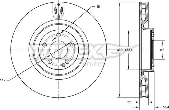 TOMEX brakes TX 72-75 - Гальмівний диск autocars.com.ua