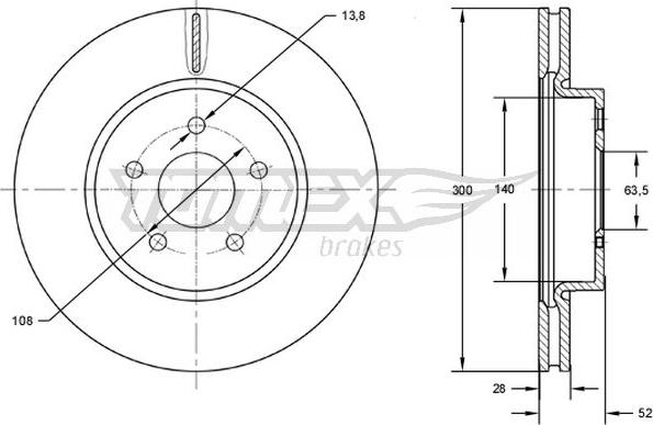 TOMEX brakes TX 72-80 - Гальмівний диск autocars.com.ua