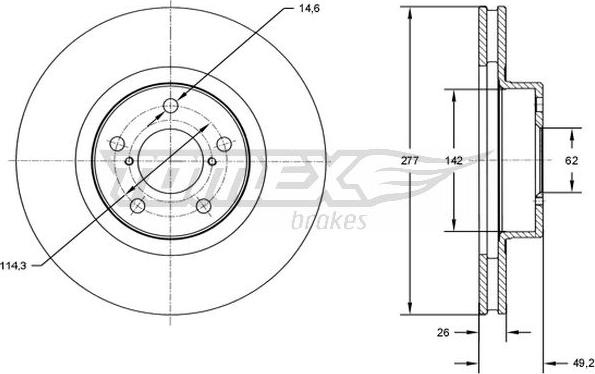 TOMEX brakes TX 72-83 - Гальмівний диск autocars.com.ua