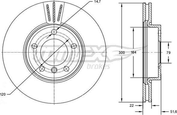 TOMEX brakes TX 72-85 - Гальмівний диск autocars.com.ua