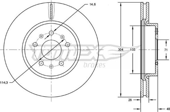 TOMEX brakes TX 72-93 - Гальмівний диск autocars.com.ua