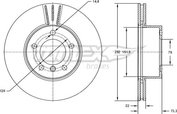 TOMEX brakes TX 72-95 - Гальмівний диск autocars.com.ua