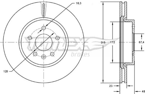 TOMEX brakes TX 72-97 - Гальмівний диск autocars.com.ua