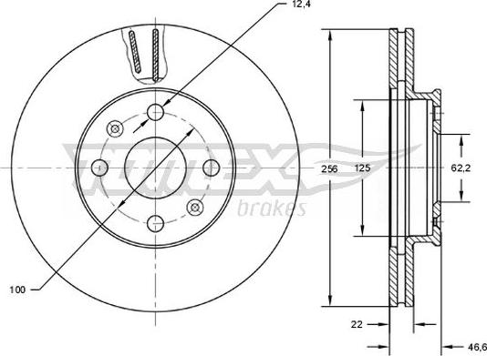 TOMEX brakes TX 73-03 - Гальмівний диск autocars.com.ua