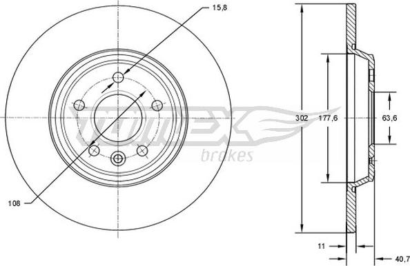 TOMEX brakes TX 73-08 - Гальмівний диск autocars.com.ua