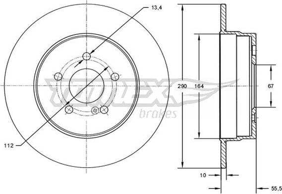 TOMEX brakes TX 73-10 - Гальмівний диск autocars.com.ua