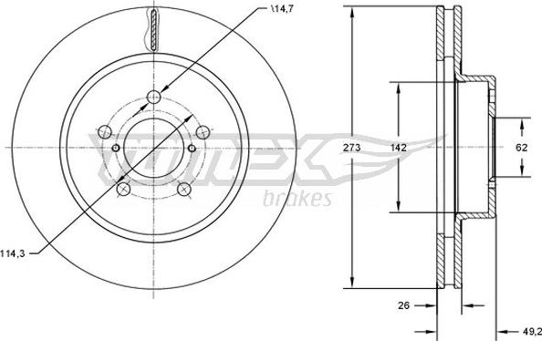 TOMEX brakes TX 73-12 - Гальмівний диск autocars.com.ua