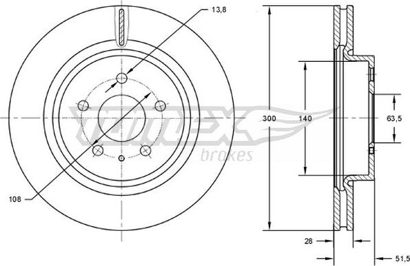 TOMEX brakes TX 73-14 - Гальмівний диск autocars.com.ua