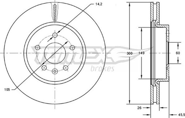 TOMEX brakes TX 73-17 - Гальмівний диск autocars.com.ua