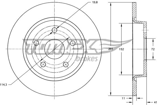 TOMEX brakes TX 73-20 - Гальмівний диск autocars.com.ua