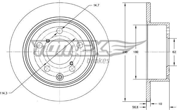 TOMEX brakes TX 73-24 - Гальмівний диск autocars.com.ua