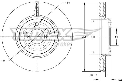 TOMEX brakes TX 73-25 - Тормозной диск autodnr.net