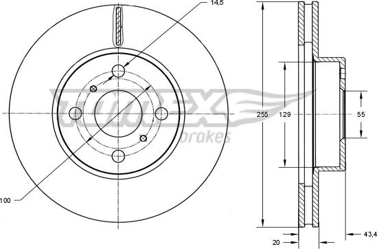 TOMEX brakes TX 73-26 - Гальмівний диск autocars.com.ua