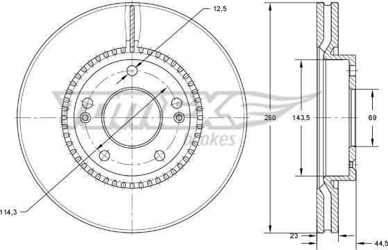 TOMEX brakes TX 73-30 - Гальмівний диск autocars.com.ua