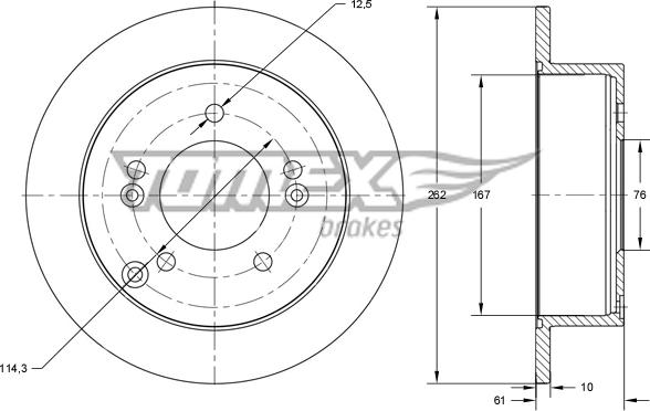 TOMEX brakes TX 73-36 - Гальмівний диск autocars.com.ua