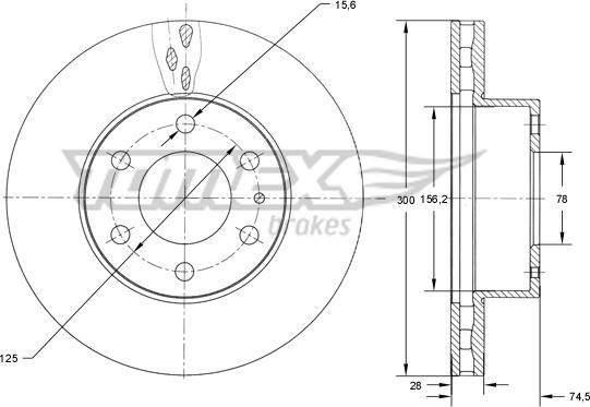 TOMEX brakes TX 73-39 - Гальмівний диск autocars.com.ua