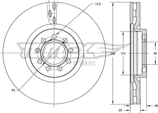 TOMEX brakes TX 73-40 - Гальмівний диск autocars.com.ua