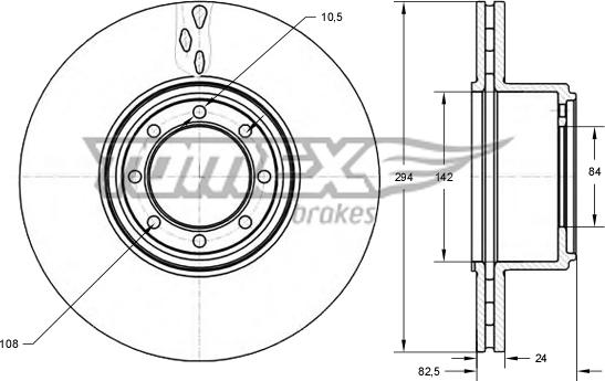 TOMEX brakes TX 73-42 - Гальмівний диск autocars.com.ua