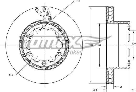 TOMEX brakes TX 73-44 - Гальмівний диск autocars.com.ua