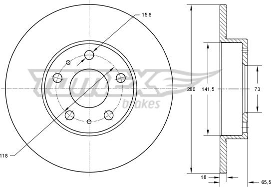 TOMEX brakes TX 73-46 - Гальмівний диск autocars.com.ua