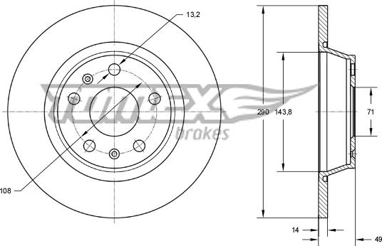 TOMEX brakes TX 73-48 - Гальмівний диск autocars.com.ua