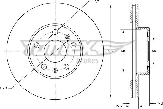 TOMEX brakes TX 73-51 - Гальмівний диск autocars.com.ua