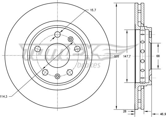 TOMEX brakes TX 73-53 - Гальмівний диск autocars.com.ua