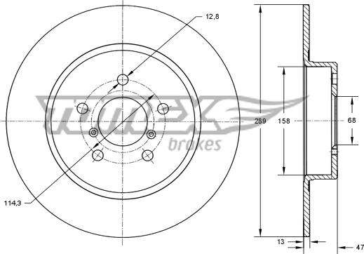 TOMEX brakes TX 73-54 - Гальмівний диск autocars.com.ua