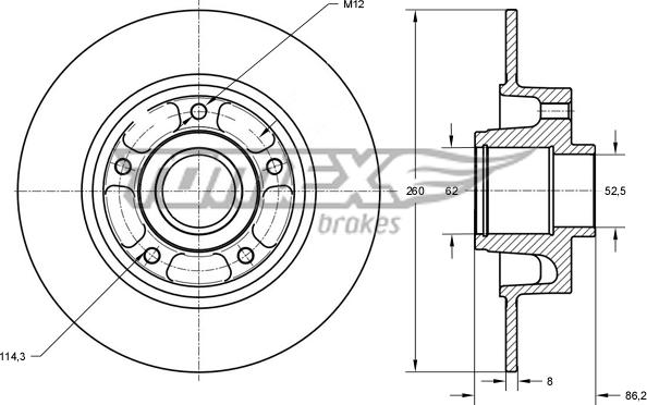 TOMEX brakes TX 73-551 - Гальмівний диск autocars.com.ua