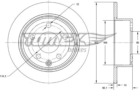 TOMEX brakes TX 73-66 - Гальмівний диск autocars.com.ua