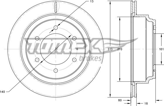 TOMEX brakes TX 73-70 - Гальмівний диск autocars.com.ua