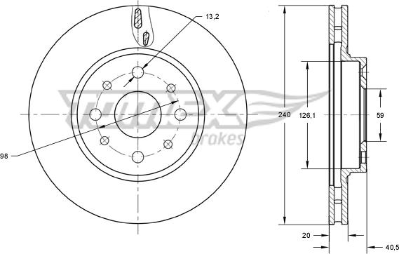 TOMEX brakes TX 73-73 - Гальмівний диск autocars.com.ua