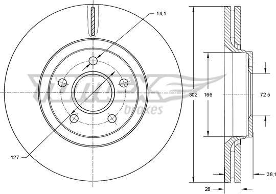 TOMEX brakes TX 73-77 - Гальмівний диск autocars.com.ua