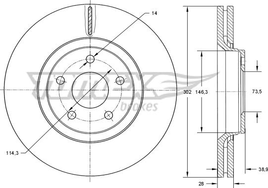 TOMEX brakes TX 73-80 - Гальмівний диск autocars.com.ua