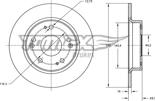 TOMEX brakes TX 73-82 - Гальмівний диск autocars.com.ua