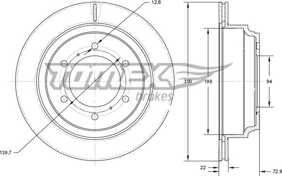 TOMEX brakes TX 73-88 - Гальмівний диск autocars.com.ua