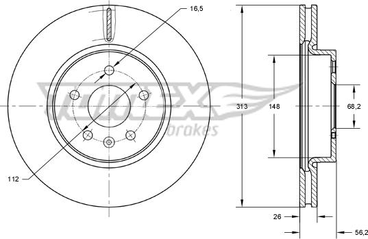 TOMEX brakes TX 73-89 - Гальмівний диск autocars.com.ua