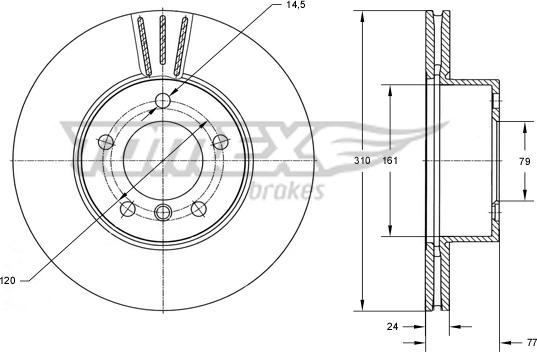 TOMEX brakes TX 73-95 - Тормозной диск autodnr.net