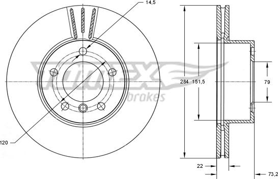 TOMEX brakes TX 73-99 - Гальмівний диск autocars.com.ua