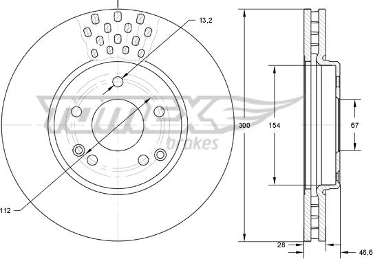 TOMEX brakes TX 74-04 - Гальмівний диск autocars.com.ua