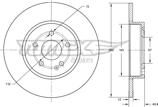 TOMEX brakes TX 74-06 - Гальмівний диск autocars.com.ua