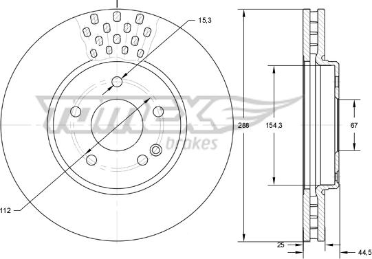 TOMEX brakes TX 74-09 - Гальмівний диск autocars.com.ua